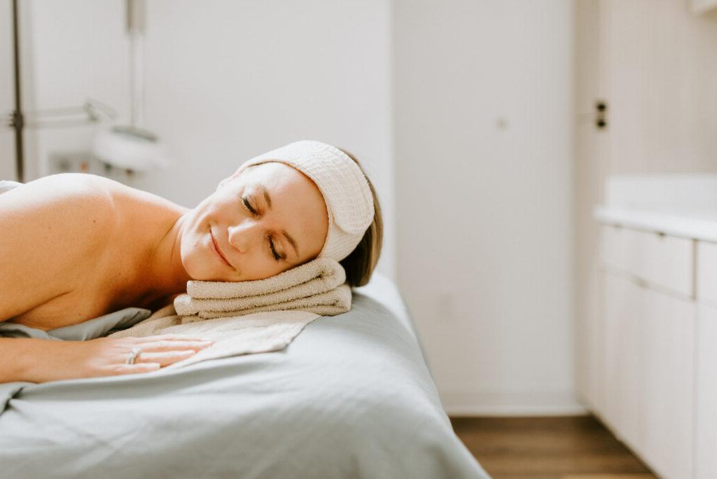 Relaxed patient at a Dublin Ohio Medspa